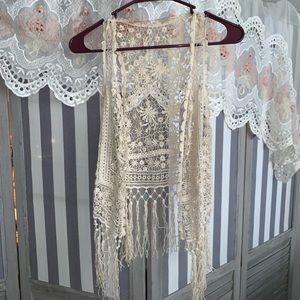 Creme lace cardigan